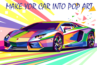 make pop art illustration of your car or any vehicle