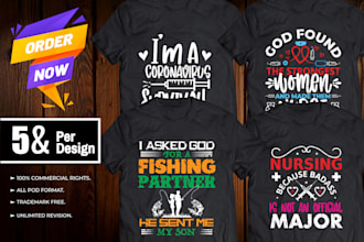 create amazing typography custom trendy awesome tshirt design for your business