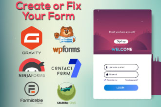 create or fix wordpress contact form 7, gravity, ninja, wpform