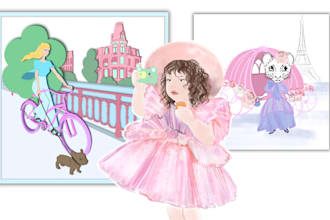 draw fashion illustration for book, gift, advertisement,social media