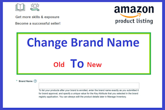 update, change amazon brand name of your listing