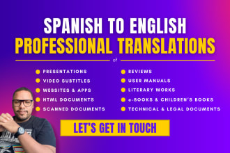 deliver a professional english to spanish translation