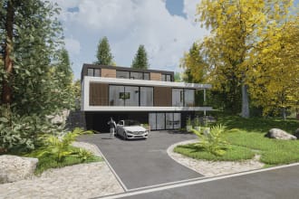 create 3d model and render realistic exterior, interior