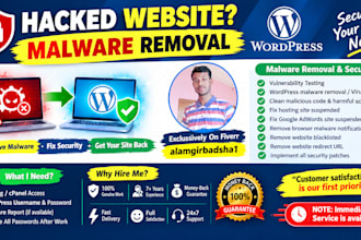 removed malware virus from a hacked wordpress website