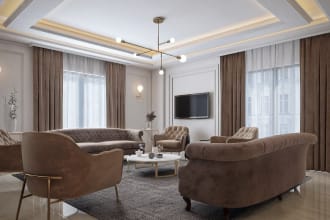 create realistic 3d rendering for your interior design