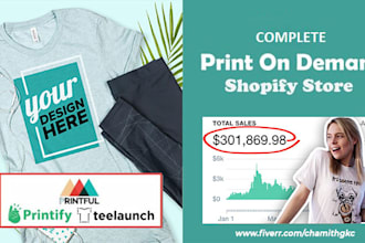 build you a high converting print on demand shopify store