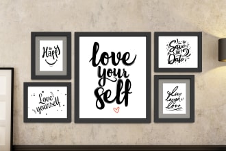 create minimalist typography and motivational  quotes poster