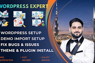 wordpress installation, theme demo import, setup, customization