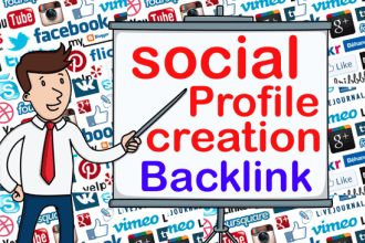 setup 200 social media profile or profile creation backlink