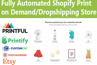 create high converting shopify store, shopify print on demand,dropshipping store