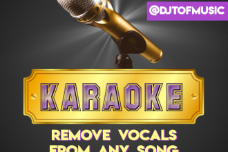 create acapella or karaoke of a song in 1 hour