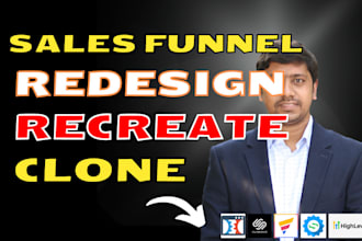 recreate or redesign clickfunnels landing page sales funnel