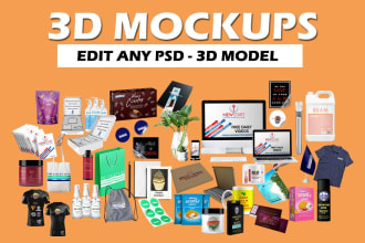 do realistic 3d mockup of products