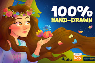 do childrens book illustration, childrens book cover, book ready for amazon KDP