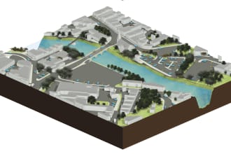 create a 3d realistic topography site model for your project