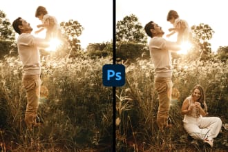 do photo editing, add or remove person and object with photoshop