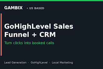 build a gohighlevel sales funnel and CRM that books leads