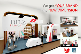 do exhibition stall design, 3d design and interiors