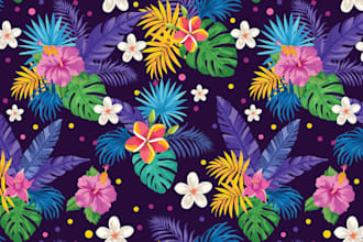 draw seamless pattern design for fabric, wallpapers and pod
