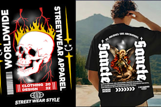 create custom luxury streetwear design for clothing brand