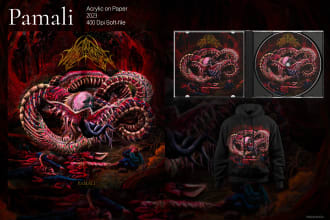 draw dark art horror and fantasy illustrations for your merch and album cover
