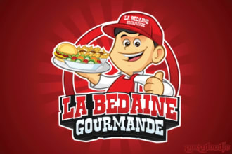 design a mascot cartoon logo wordmark and pictorial mark