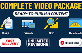 complete youtube automation package, script, SEO and thumbnails