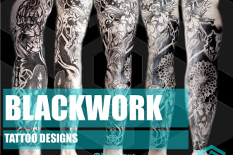 design a professional blackwork tattoo