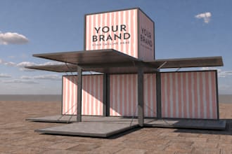 design and render blender 3d exhibition booths and trade show stands