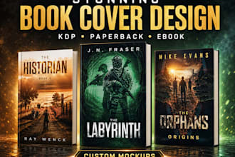 design a professional book cover for KDP, amazon, and ingramspark