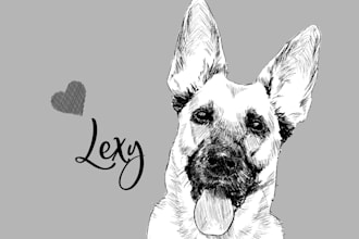 make dog, cat, or any pet into minimalist sketch portrait