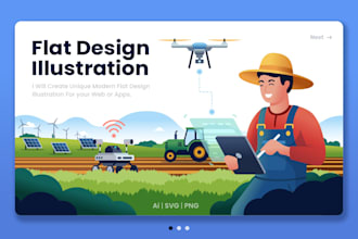 create modern flat illustration