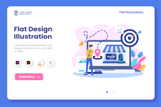 create vector flat illustration for your app web or business
