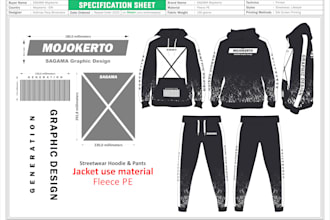 create streetwear sweatsuit, or windbreaker set design