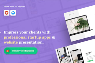 design presentation for startup website and mobile apps