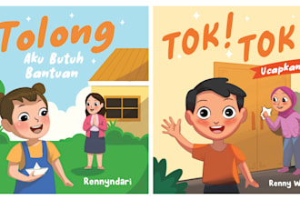 create a beautiful kids book cover, ilustration book design