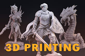 sculpt high quality 3d models,characters,statues for 3d printing rendering