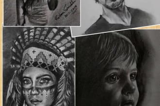 draw your realistic pencil portrait sketch
