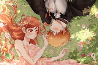 draw couples in anime manga manhwa style illustration