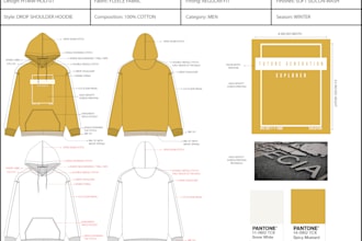 design hoodie and make techpack