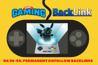 300 sports, gaming backlinks for online game niche websites