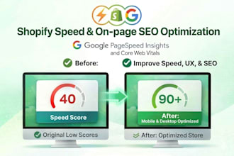 do shopify speed optimization and complete on page SEO
