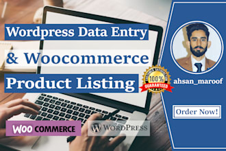 do wordpress data entry and woocommerce product listing