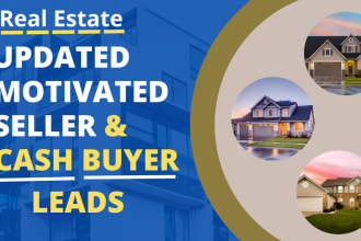 provide real estate motivated seller leads, active cash buyer with skip tracing