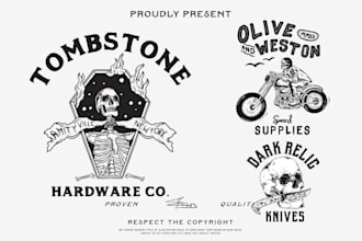 draw awesome vintage illustration or badge