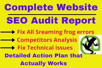 provide website technical SEO audit report, fix screaming frog errors
