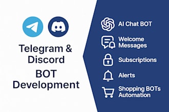 develop your complex discord bots and telegram bots