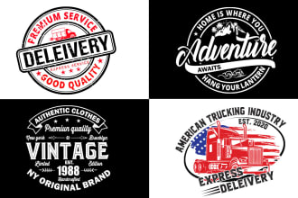 create retro vintage logo and t shirt design   for you