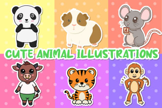 draw a cute cartoon animal mascot clipart character