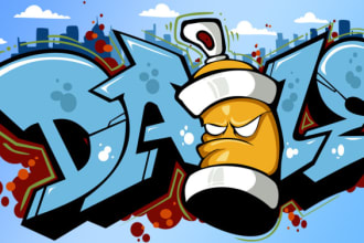 design a unique graffiti logo for your urban brand or streetwear business